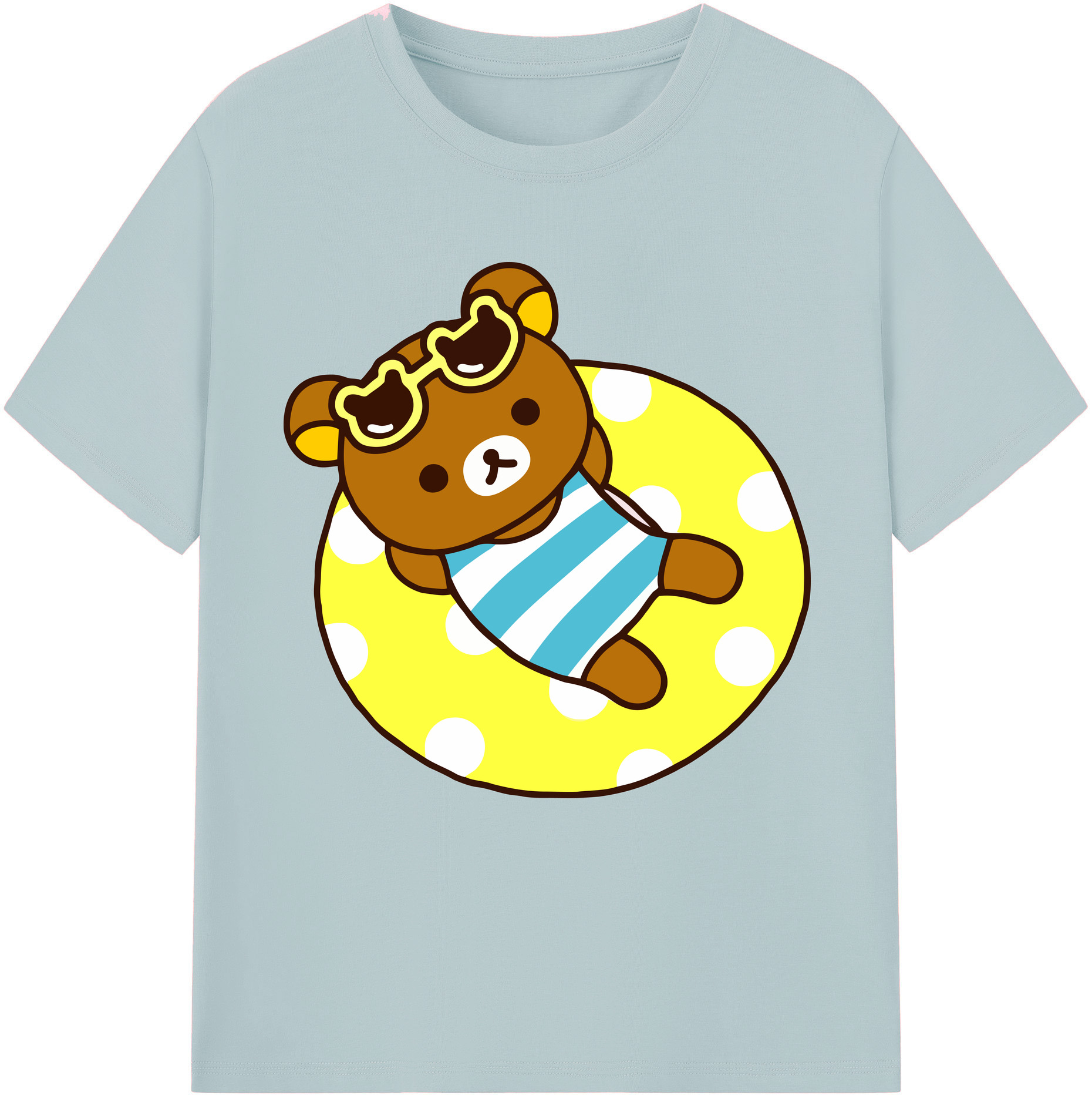（画像用） リラックマ リラックマ キイロイトリ Rilakkuma Korilakkuma Kiiroitori 綿100％半袖Tシャツ（フロントプリント）